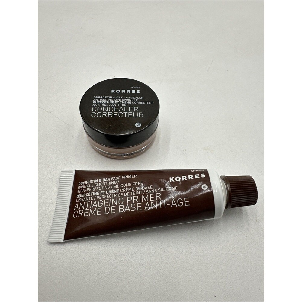 2 KORRES Quercetin & Oak Concealer - # 03 MEDIUM - 0.16 oz & Face Primer .34 Oz